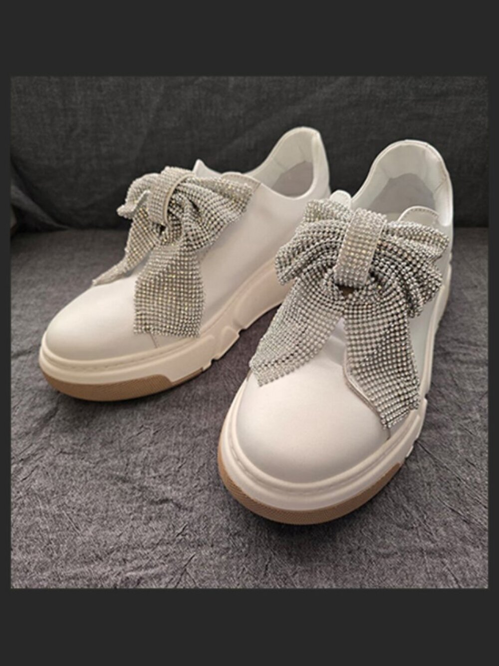 Marco Moreo Crystal Sz 39 - sneakers with rhinestone bows